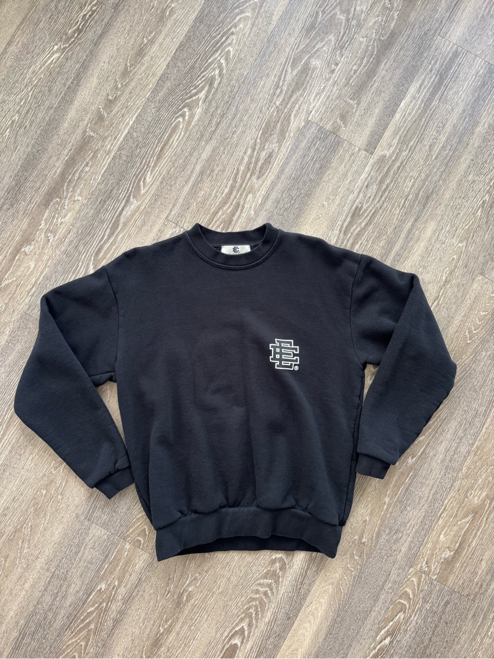 Eric Emanuel Black Crewneck with White Monogram